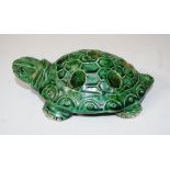 Pottery green frog (in shape of turtle)