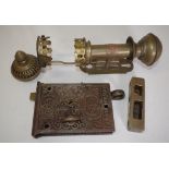 Vintage brass interior door lock