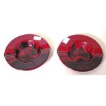 Pair of Royal Doulton flambe 'Noke' ashtrays