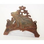 Early cast iron frog decorated garden piece