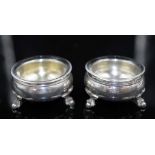 Pair of Austrian silver salt cellars