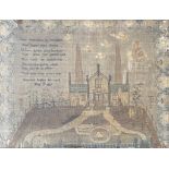 An antique sampler of a church