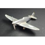 Vintage chromed metal fighter plane model