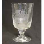 Webb & Corbett etched crystal footed vase