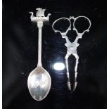 Pair of sterling silver sugar tongs