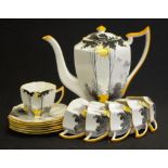 Thirteen piece Shelley Queen Anne part coffee set