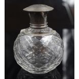 Sterling silver capped crystal scent bottle