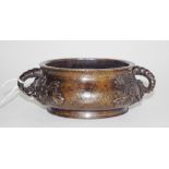 Chinese embossed decorated bronzed bowl