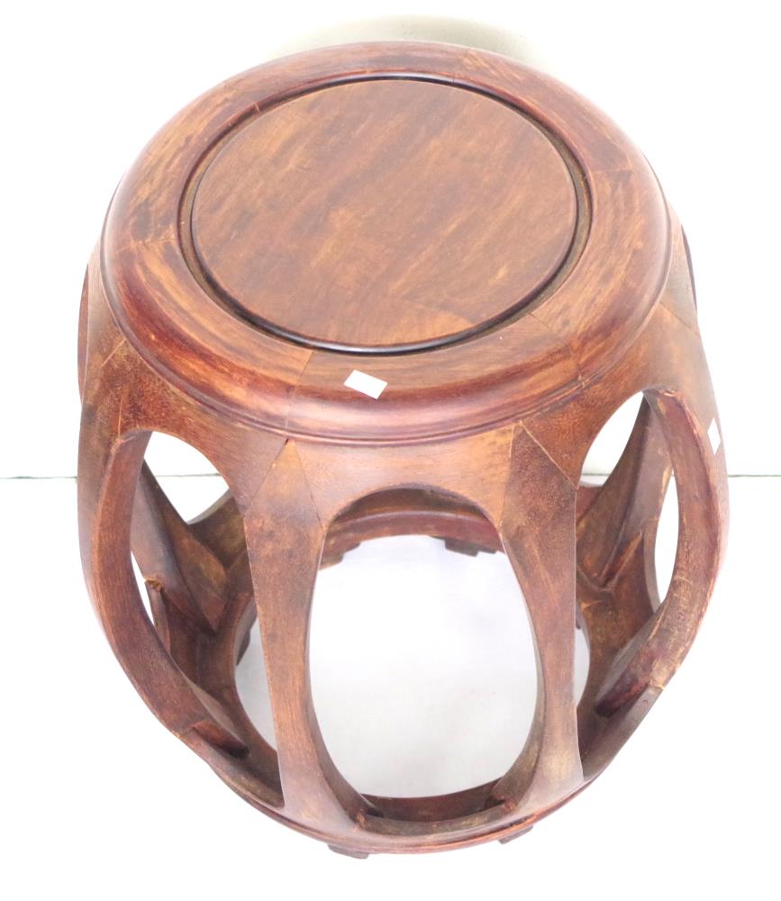 Chinese hardwood drum stool - Image 2 of 2