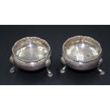 Two Georgian sterling silver salt cellars