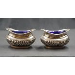 Two Edward VII sterling silver salt cellars