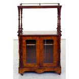 Victorian inlaid walnut music cabinet