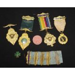 Collection of various gilt metal Masonic medals
