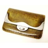 Sterling silver and leather coin purse