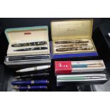 Quantity of various vintage fountain pens & biros