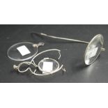 Three pairs of monocal eye pieces/spectacles