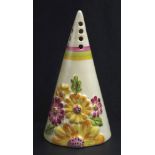 Clarice Cliff Bizarre Conical sugar shaker