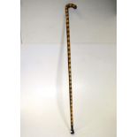 Antique snake skin covered walking stick