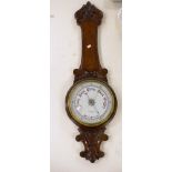 Antique English oak barometer