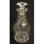 Regency/ William IV cut glass ring neck decanter