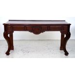 Large Rococo style oak console table