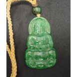 Chinese carved jade Buddha pendant