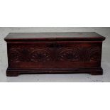 Small early 18th century English oak chest