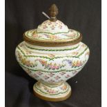 Early French style decorated lidded bowl