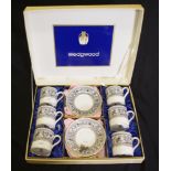 Six Wedgwood "Florentine" coffee cans & saucers