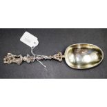 Antique Dutch silver commemorative spoon
