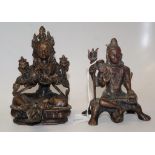 Two various Nepalese bronze statues of Bodhisattva