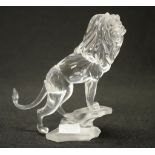 Swarovski crystal lion standing on a rock figurine