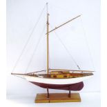 Gaff rigged timber yacht model