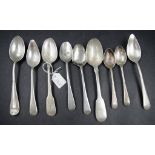 Group of Georgian & other silver spoons