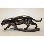 Swarovski crystal black jaguar figurine