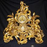French Guiche Palais Royal bronze mantle clock