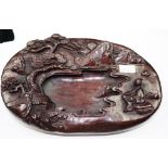 Chinese carved wood decorative bowl