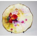 Royal Worcester signed painted 'Berry' dish