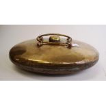 Large antique brass bed warmer