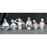 Six various half dolls including German