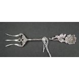 German silver Hildesheim rose pickle fork