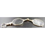Antique gilt Lorgnette with oval lenses
