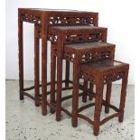 Vintage Chinese nest of four side tables