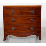 Mid 19th century inlaid mahogany chest of drawers