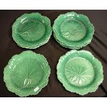 Group nine Wedgwood 'Green Leaf' dessert plates