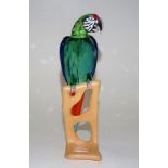 Swarovski Macaw chrome green figurine