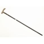 Vintage walking stick with Chinese silver handle