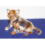 Swarovski crystal SCS golden tiger cub figure