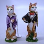 Two Bloor China Stoke on Trent cat scent bottles