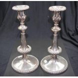Pair of old Sheffield silver plate candlesticks